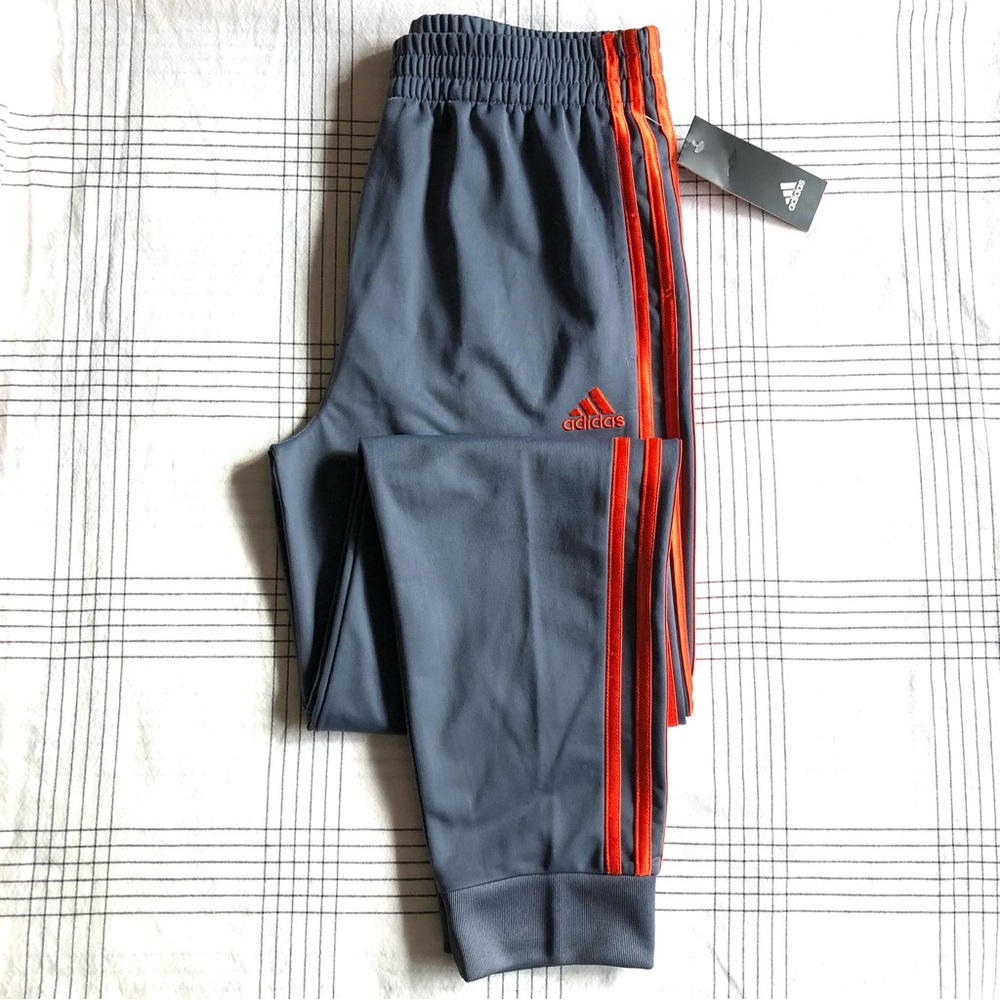 Adidas Youth Joggers| Gray/Orange Elastic Waist| Size XL